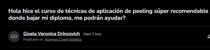Testimonio de Gisela Verónica Drincovich: curso súper recomendable
